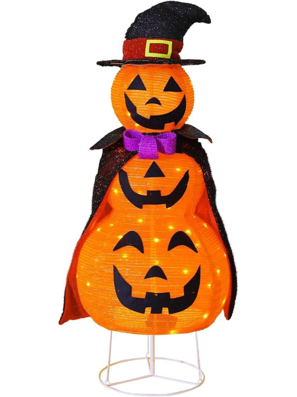 🎃3FT Orange Pumpkin Light Up Halloween Collapsible Pumpkin Home Decorations